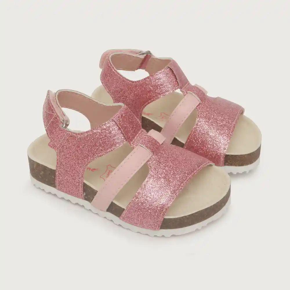 Sandalias Urbana Glitter Niña Rosada Talla 29 Opaline