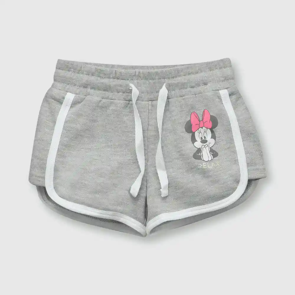 Short Minnie De Bebé Niña Gris Talla 12/18m