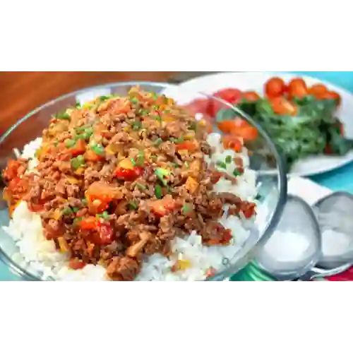 Arroz con Salsa Boloñesa