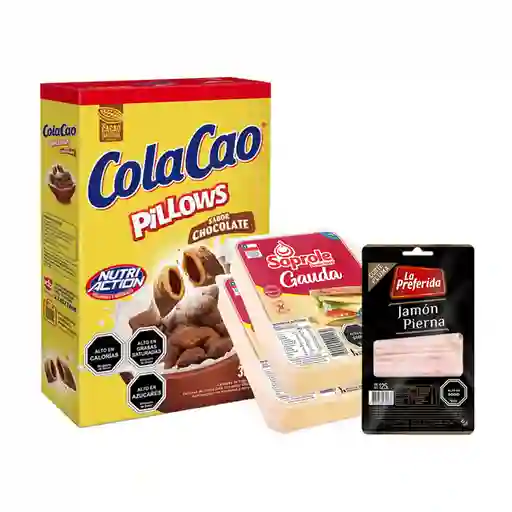 Combo Cola Cao Cereal de Trigo Pillows Chocolate la Preferida Ja