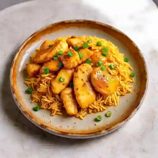 Colacion Induvidual Pollo Mongoliano Con Arroz Chaufan