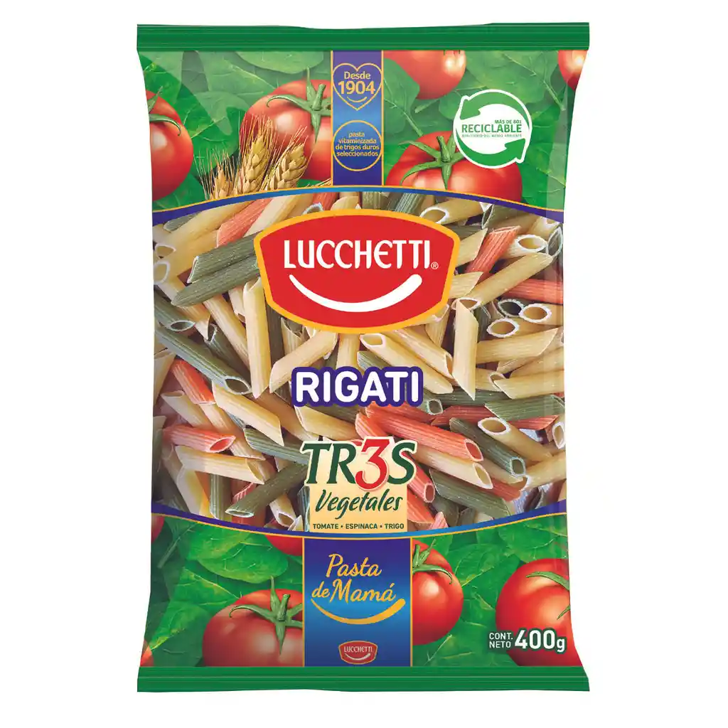 Lucchetti Pasta Rigati Tres Vegetales