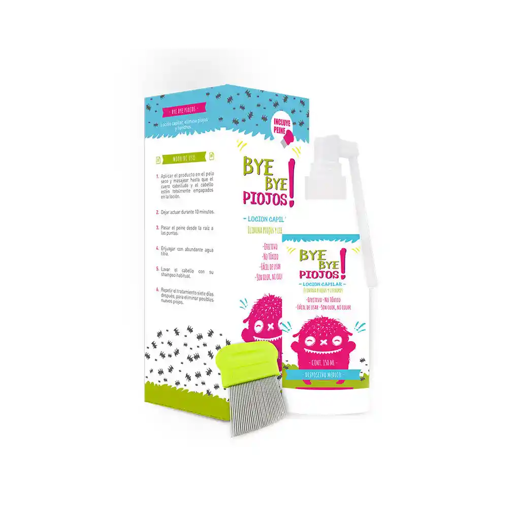 Bye Bye Piojos Loción Preventiva Elimina Piojos y Liendres
