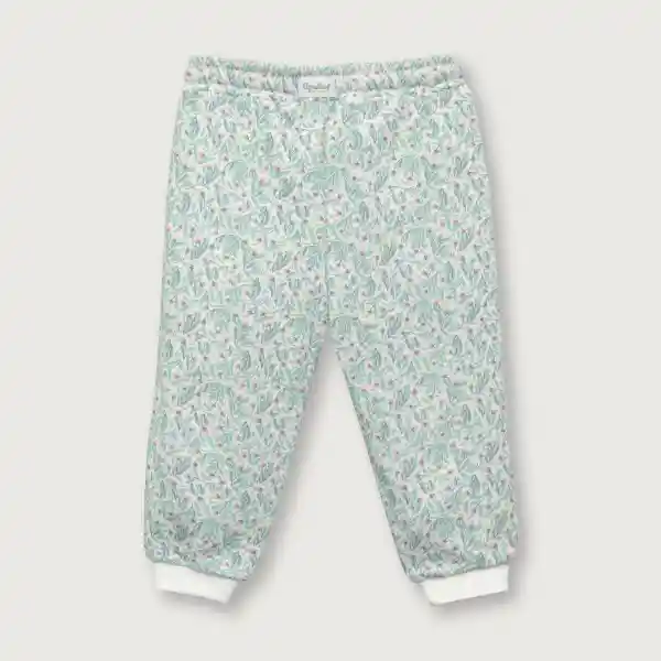 Pantalon Buzo Niña Print Aqua Talla 9M Opaline