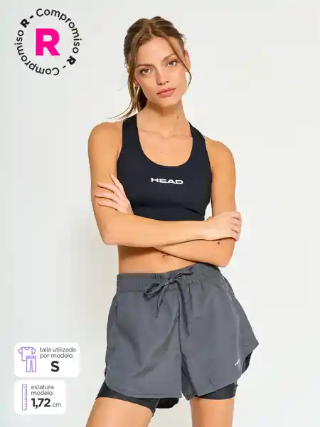 Head Short 2 en 1 Mujer Gris Oscuro XL TTEM