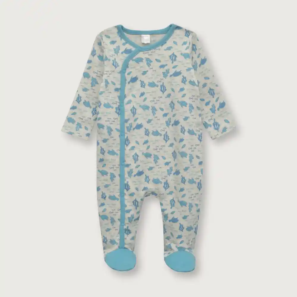 Enterizo Osito Océano De Niño Turquesa Talla 9m