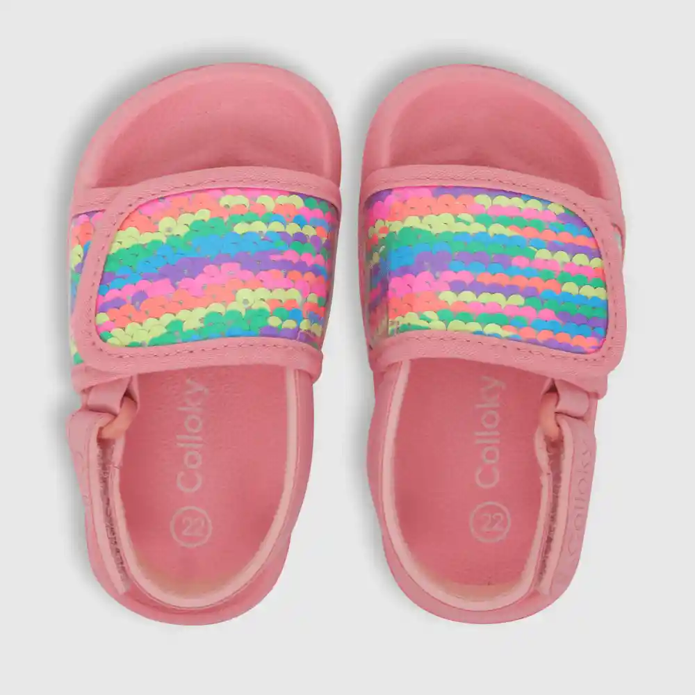 Pantinas Velcro Punta Lúdico De Niña Rosado Talla 23