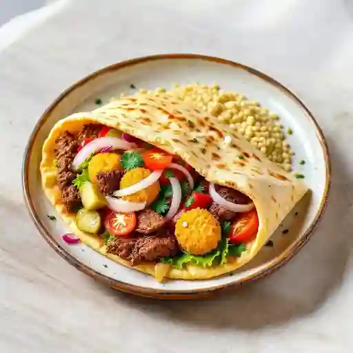 Shawarma Tradicional + 2 Salsas Arabes