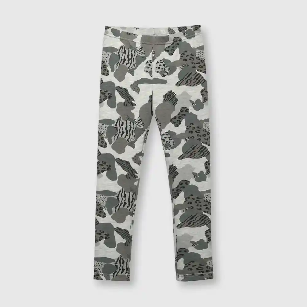 Pantalón Estampada De Niña Gris Talla 4a