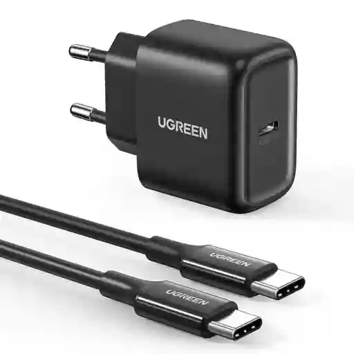 Ugreen Cargador USB-C 25W Power Delivery Con Cable USB-C a C 2 m