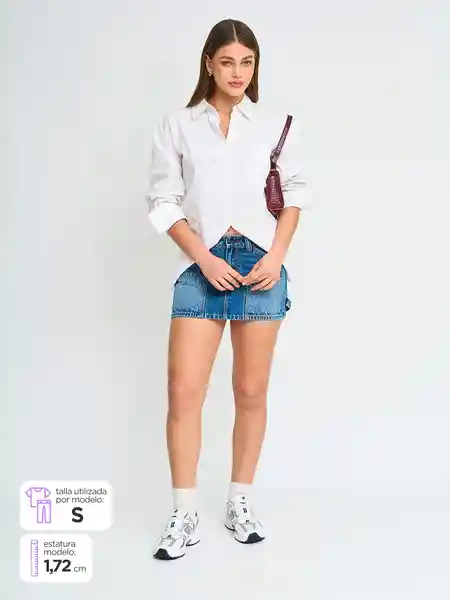 Index Falda Corta Ecarpin Color Azul Denim L S25