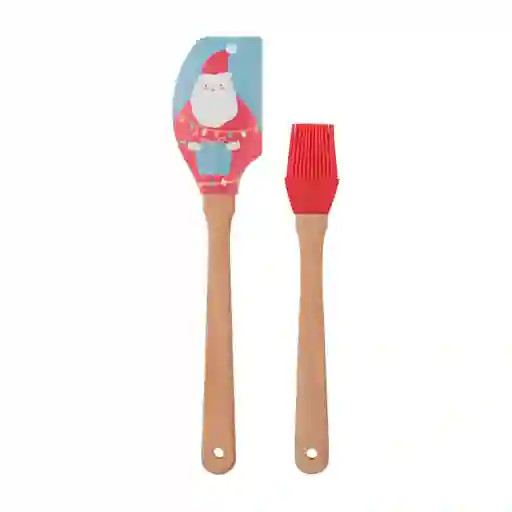 Set de Espatula y Brocha Con Diseño Navideño Casaideas