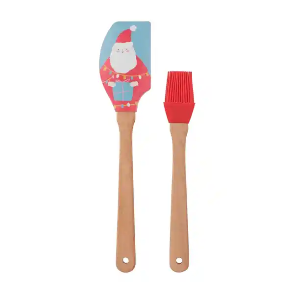 Set de Espatula y Brocha Con Diseño Navideño Casaideas