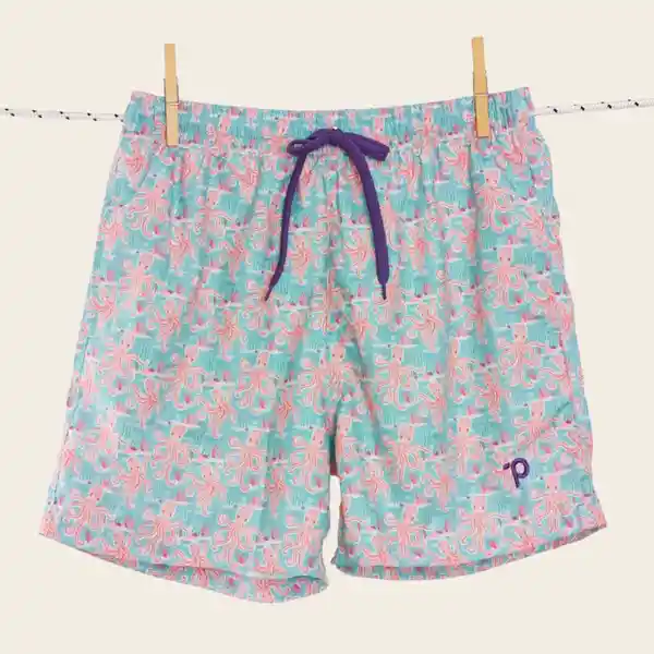 Short Traje de Baño Adulto Pulpo al Olivo Talla XXL