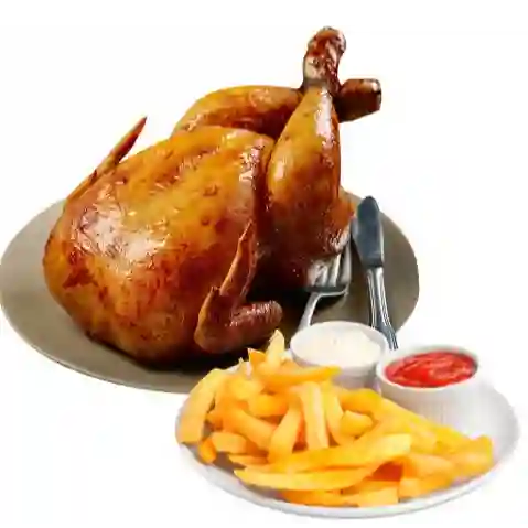 Pollo Entero + Papas Fritas