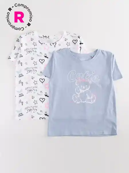 M6T Polera Manga Corta Pack2 es Verde Claro 16 V26