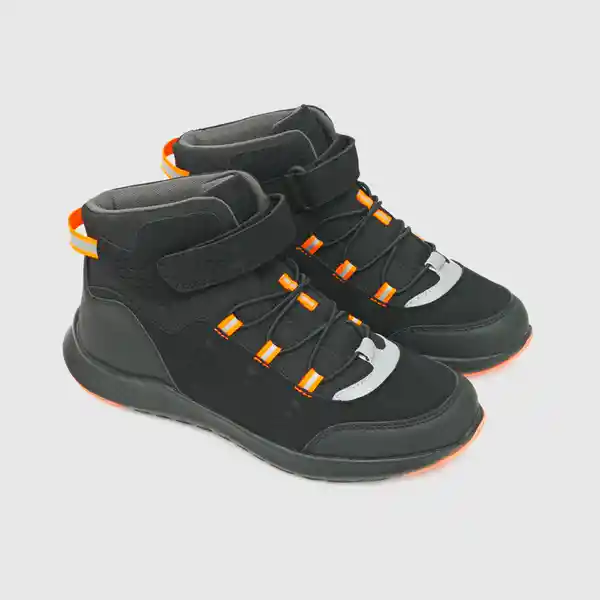 Botines Velcro Elástico Cintas Reflect Niño Negro T. 38 Colloky