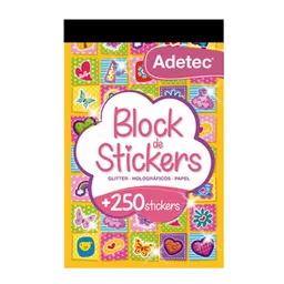 Adetec Block de Stickers Glitter Holográficos
