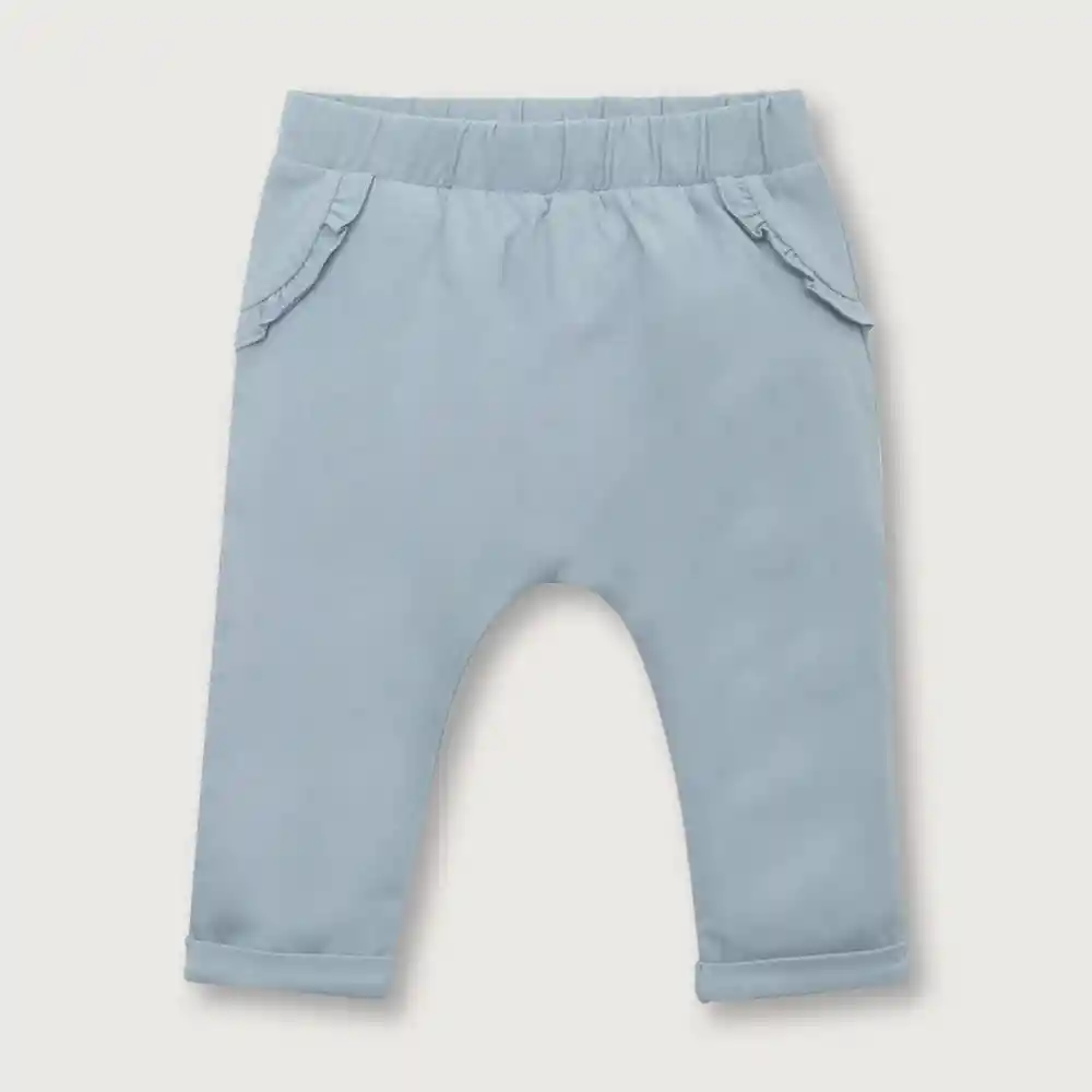 Pantalón Sin Corte De Bebé Niña Denim Talla 9 Meses