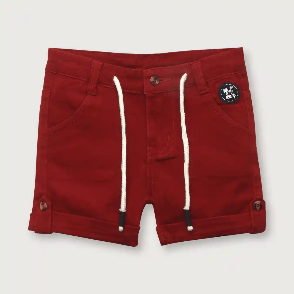 Bermuda Corta Con Cordón De Niño Roja Talla 18m