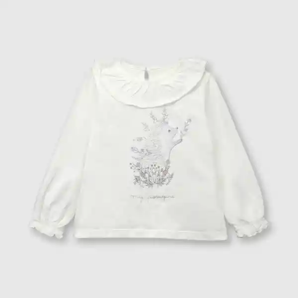 Polera Puercoespín de Bebé Niña Off White Talla 6M Colloky