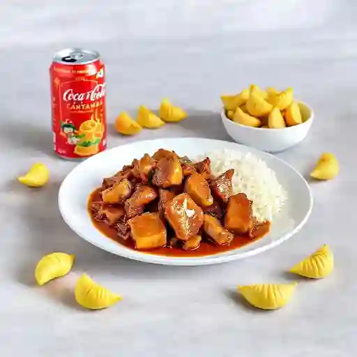 Costillar cantonés con arroz