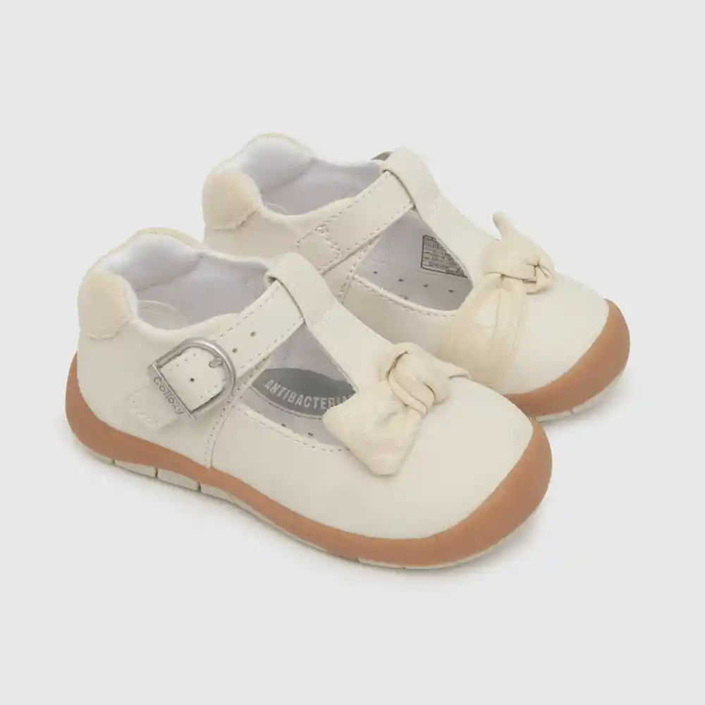 Zapatos Reina Con Hebilla De Niña Blanco Talla 20