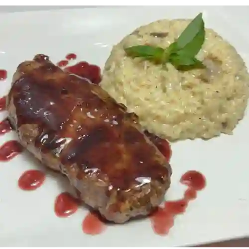 Lomo Bourguignon y Cremoso de Champiñon