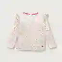 Polera Rib Con Vuelos de Niña Off White Talla 12M Opaline