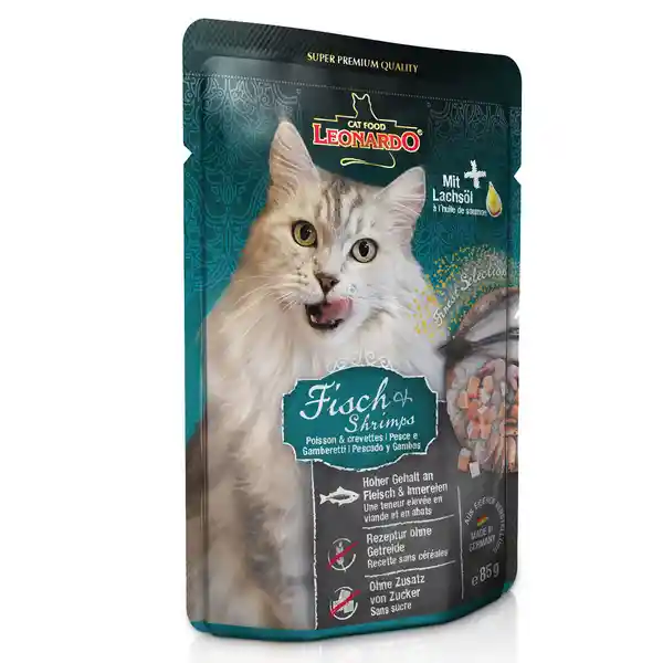 Leonardo Alimento Para Gato Adulto Sabor Pescado & Camarón Pouch