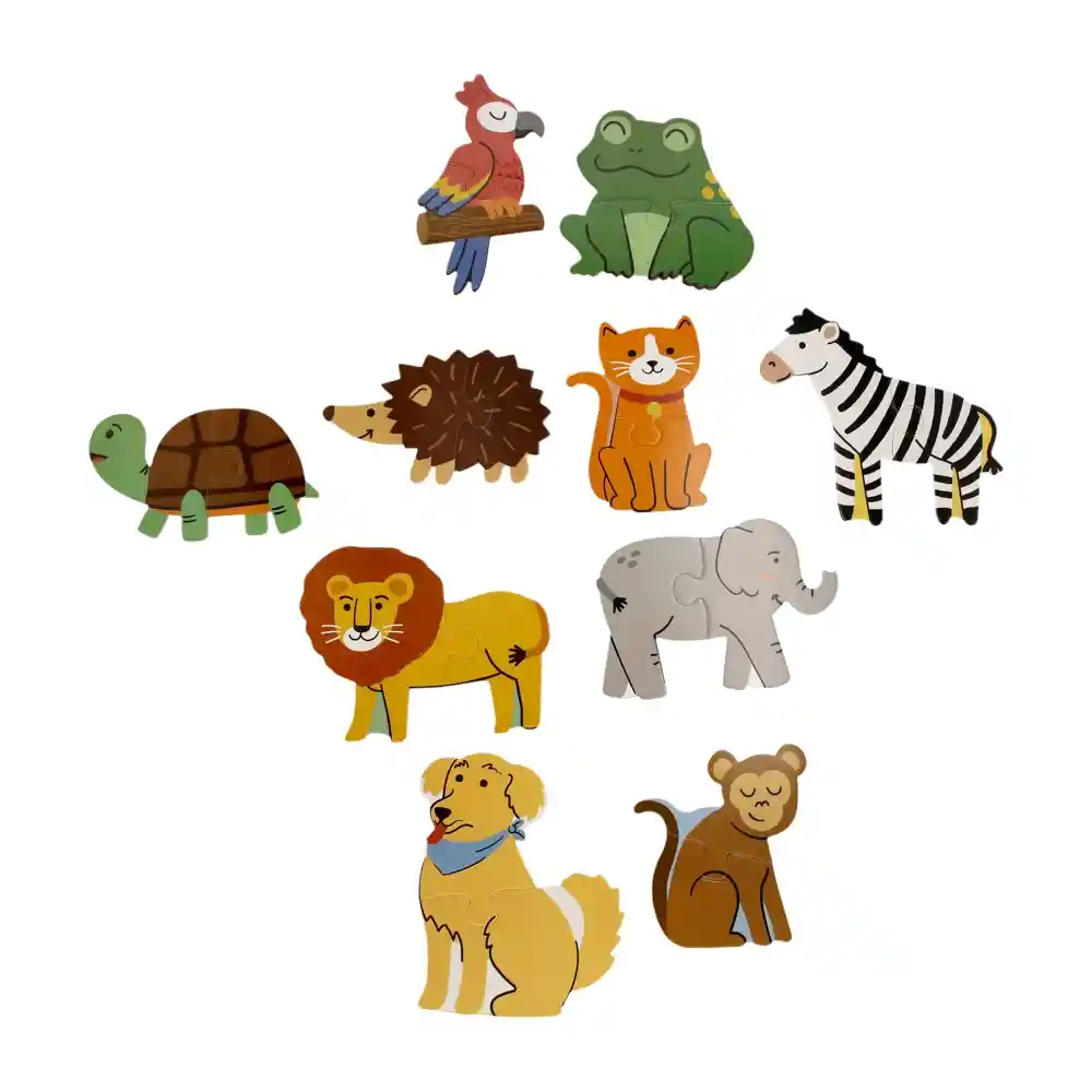 Rompecabezas de 10 Animales Casaideas