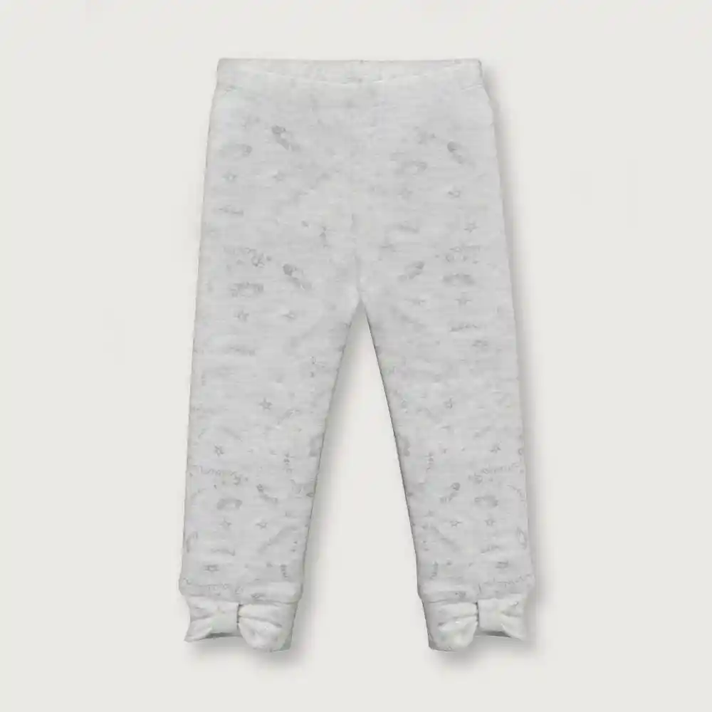 Pantalón Calza Minnie Con Moño Niña Gris Talla 18m