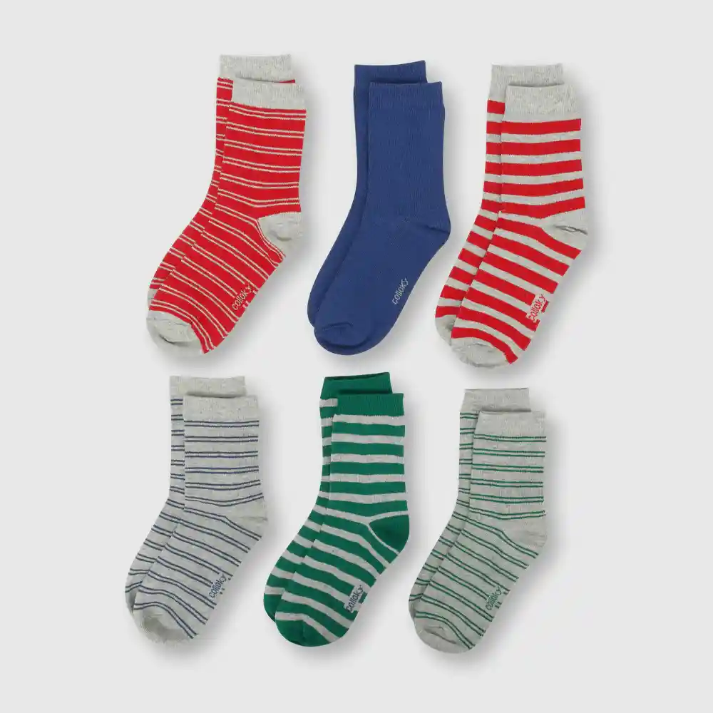 Pack Calcetines De Niño Gris Talla 34/37