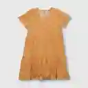 Vestido Floreado De Niña Naranjo Talla 3 Años