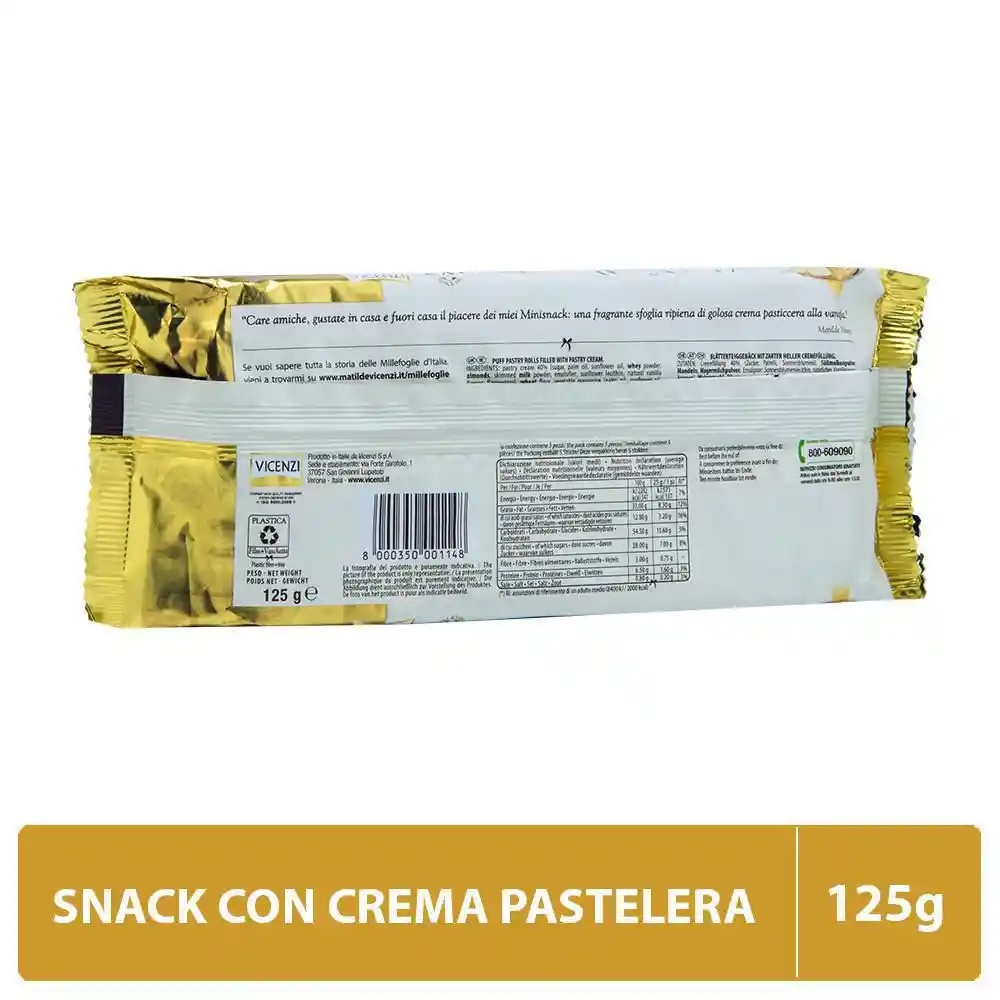 Vicenzi Snack Mini Voglie Crema Pastelera