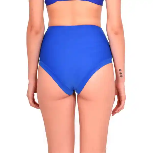 Bikini Calzón Pin up Con Transparencia Azul Talla M Samia