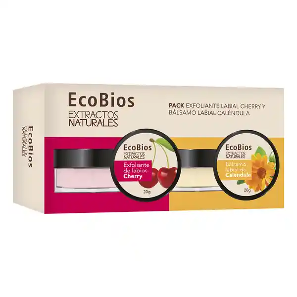 Ecobios Estuche Bálsamo Labial Caléndula + Exfoliante Cherry