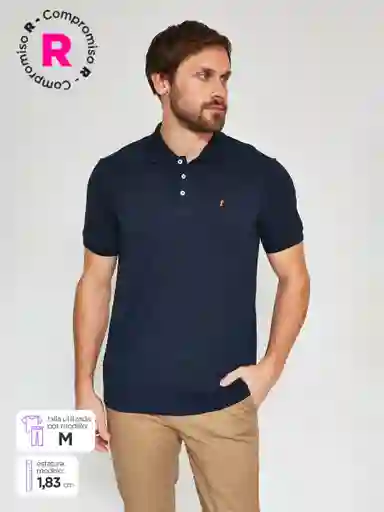 Kenneth Stevens Polera Manga Corta Piq Sb Azul Marino L SS25