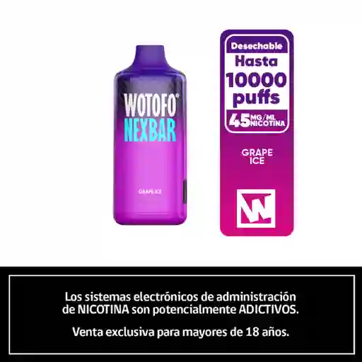 Wotofo Nexbar Vapeador Grape Ice 10000 Puffs 4.5%