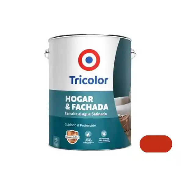 Tricolor Esmalte al Agua Satinado Hogar y Fachada Rojo Italiano