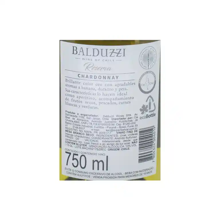 Balduzzi Vino Chardonnay Reserva