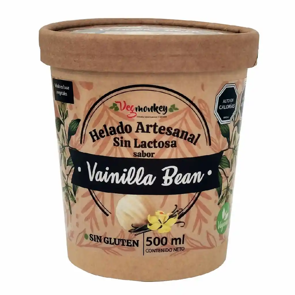 Vegmonkey Helado Vegano Sin Lactosa Vainilla Bean