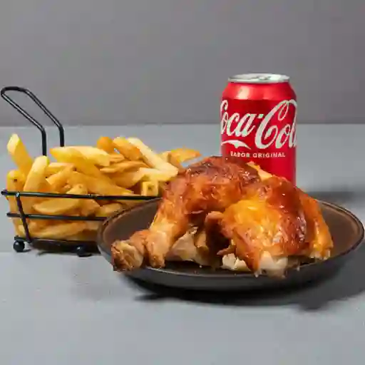 1/4 Pollo+papas+ bebida