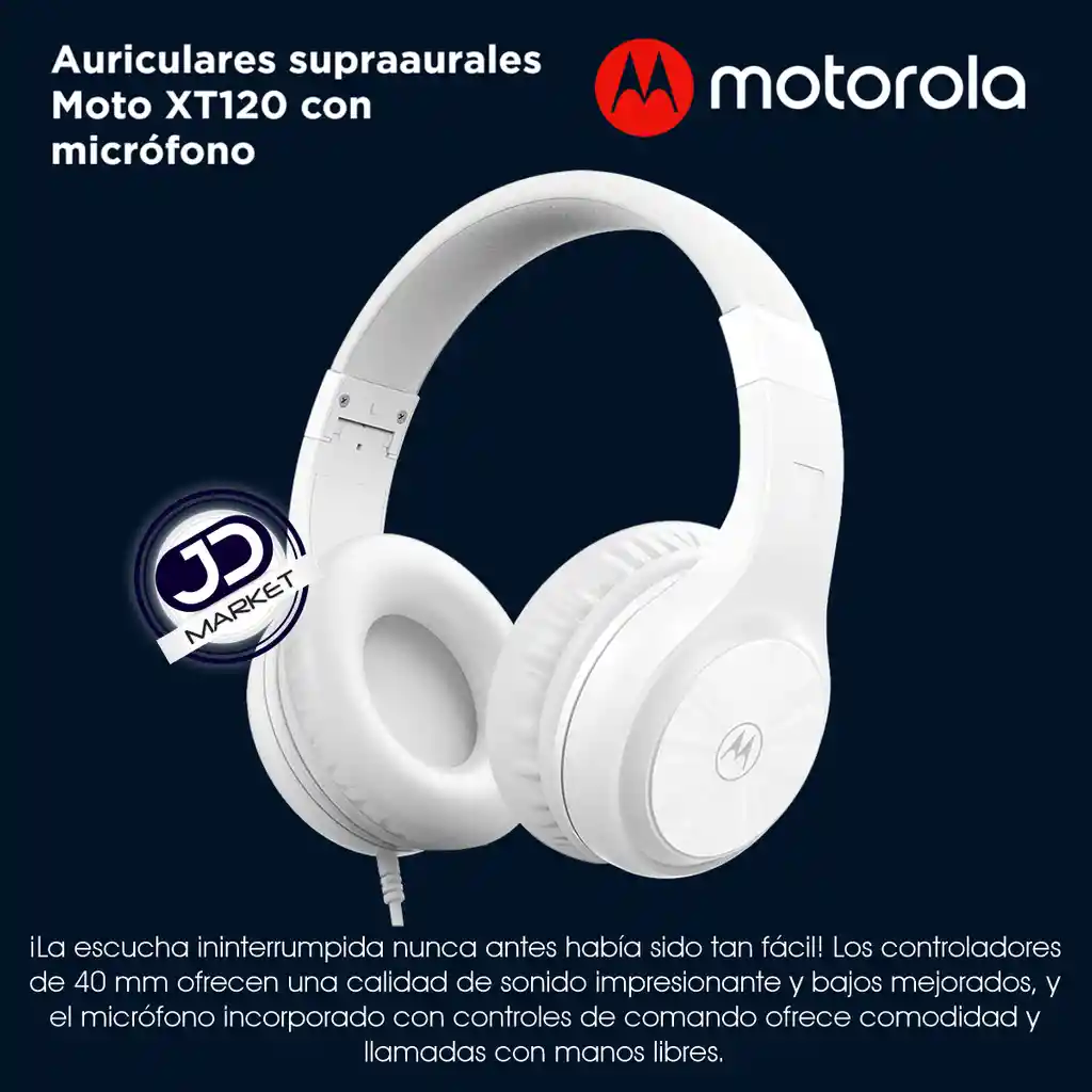 Motorola Audífonos on Ear Micrófono Pulse 120 Control Llamada