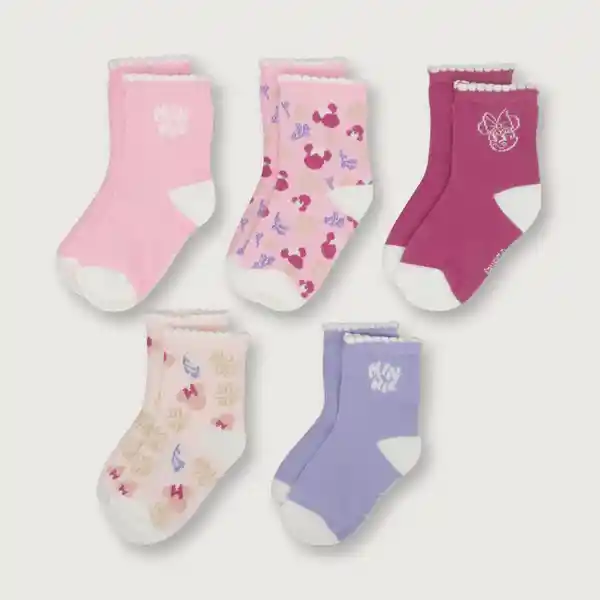 Pack Calcetines Disney de Niña Rosado Talla 5/6 A Opaline