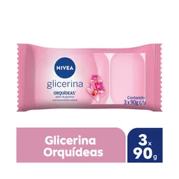 Jabón Con Glicerina Nivea Orquídeas Para Todo Tipo de Piel X3