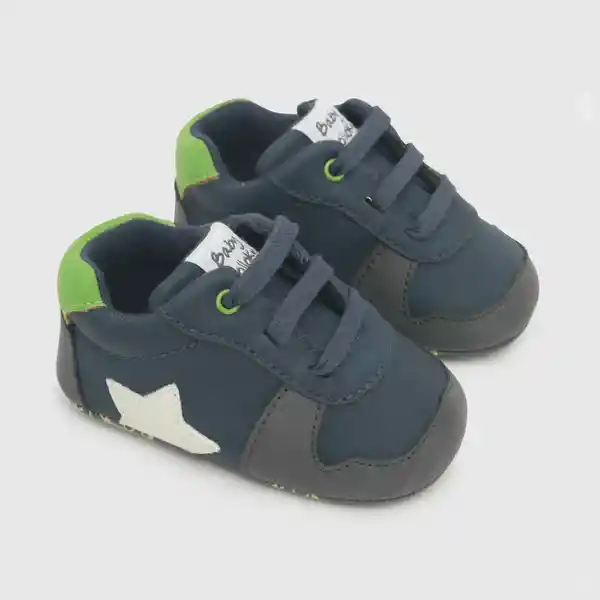 Zapatillas Para Niño Estrella Cordones Azul Talla 18 Colloky