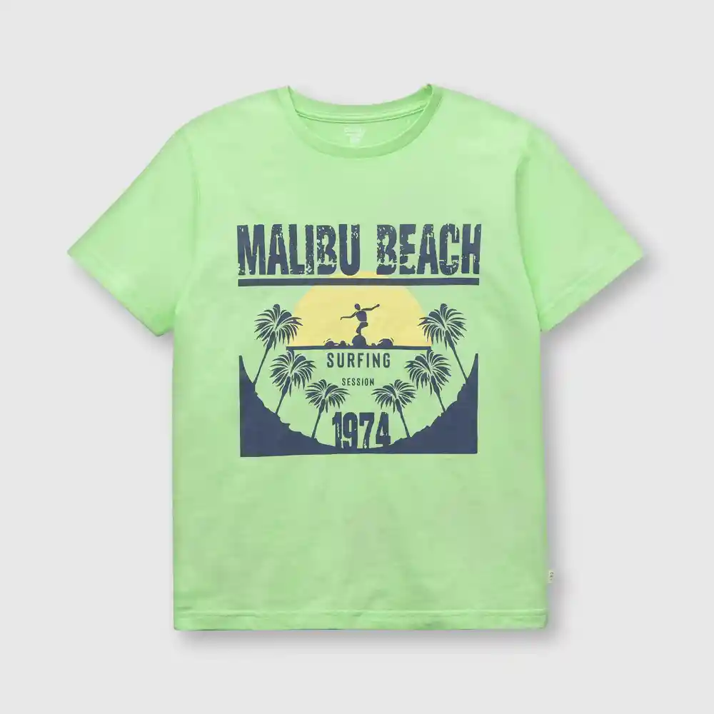 Polera Surf De Niño Turquesa Talla 4a