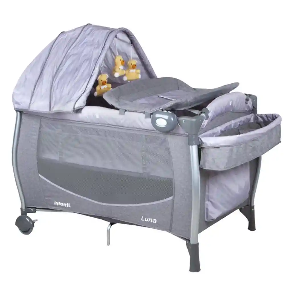 Infantil Cuna Playard Luna Grey