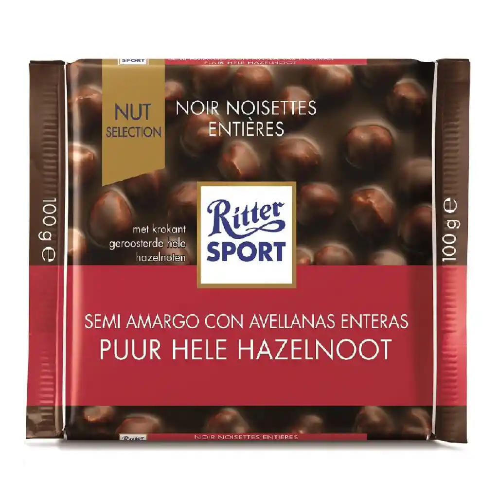 Ritter Sport Chocolate Semi Amargo Con Abellanas